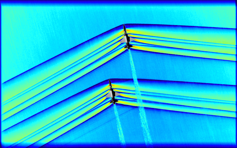 To capture the images, two T-39 jets were required to fly in formation at Mach speeds, while a B-200 Air King captured the scene 2,000 feet above.